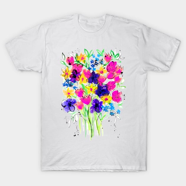 wild flowers bouquet T-Shirt by RanitasArt